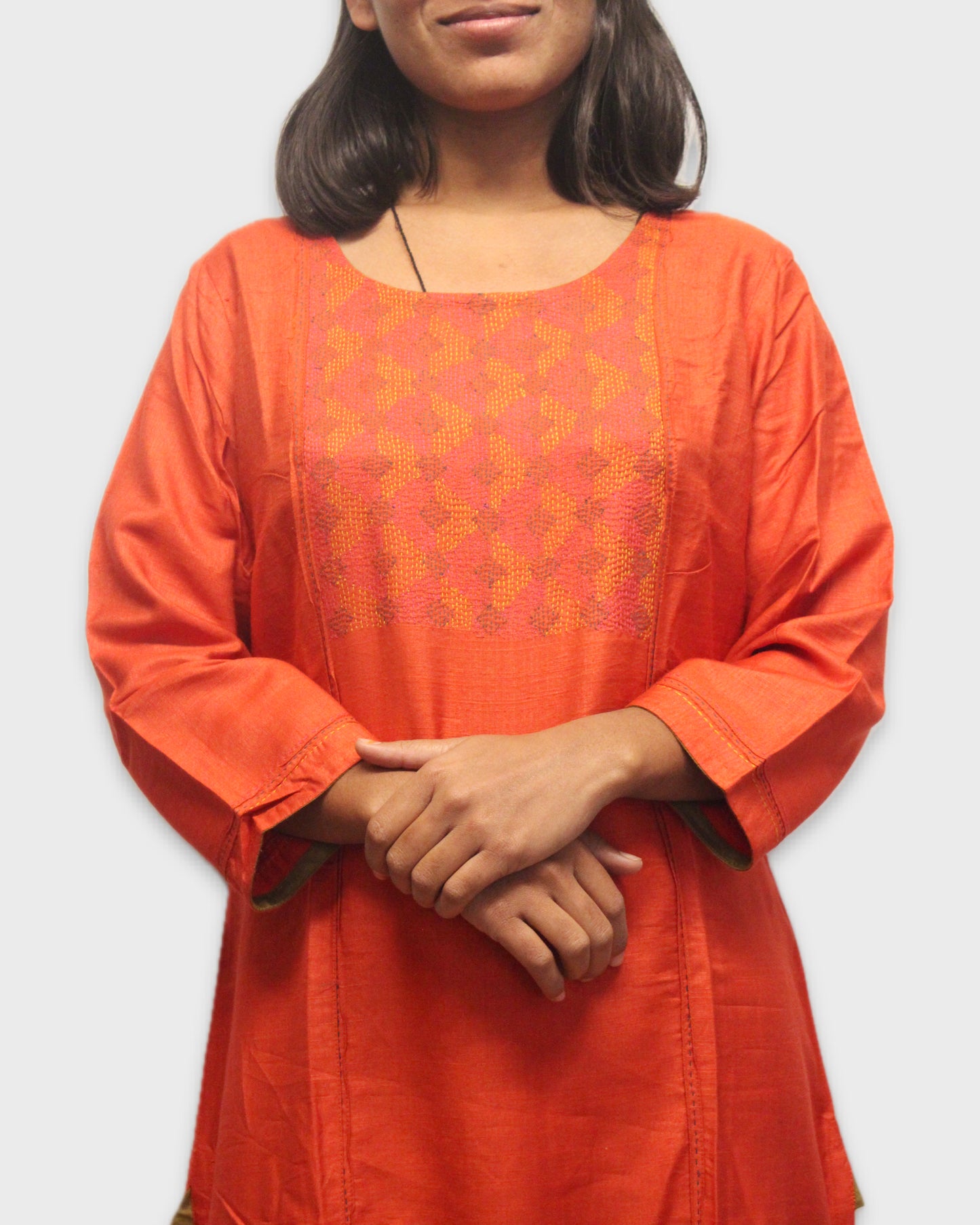Silk Grace Hand-Embroidered Kurta