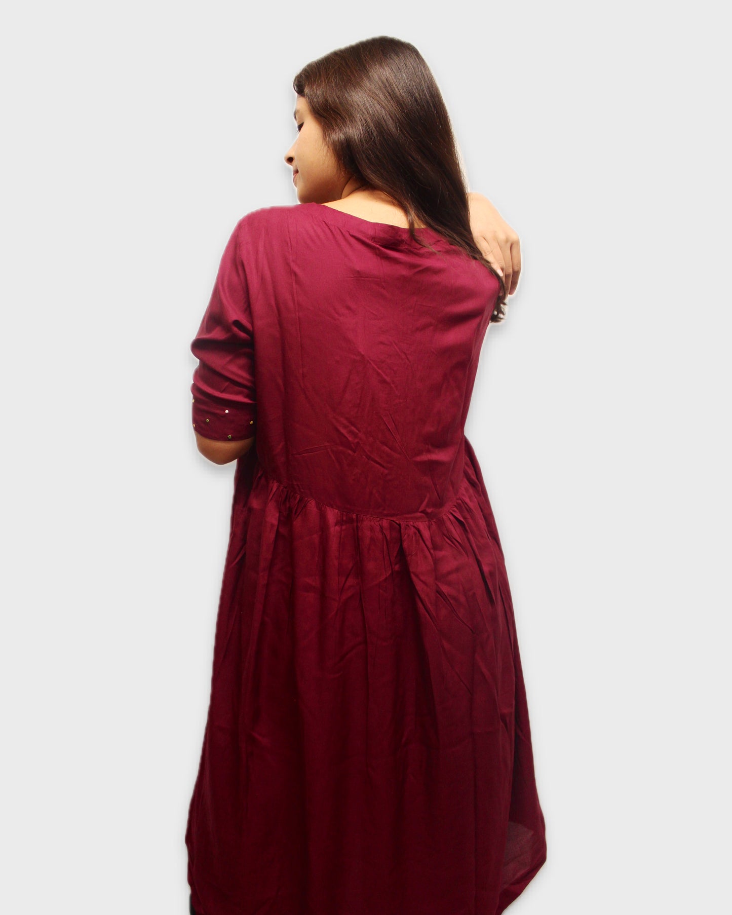 Luxe Silk Modal Dress - Dark Violet