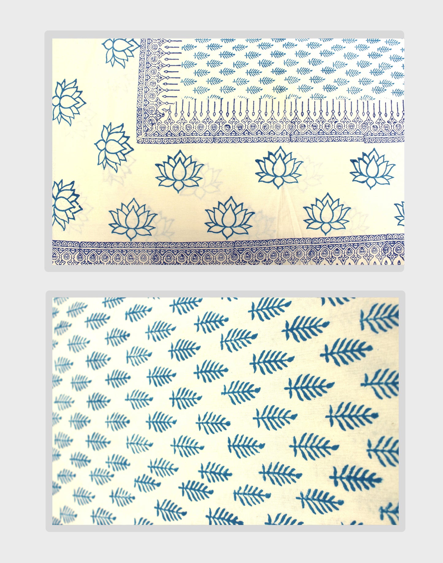 Lotus Serenity Block Printed Bedcover