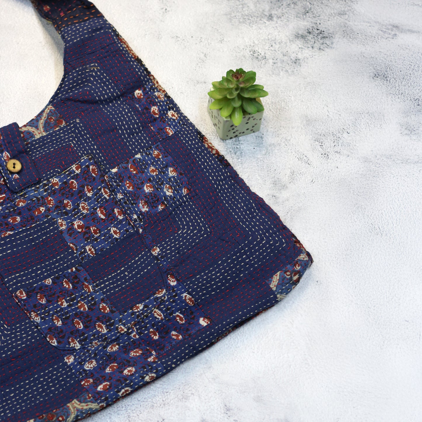 Handcrafted Kantha & Patchwork Jhola Bag