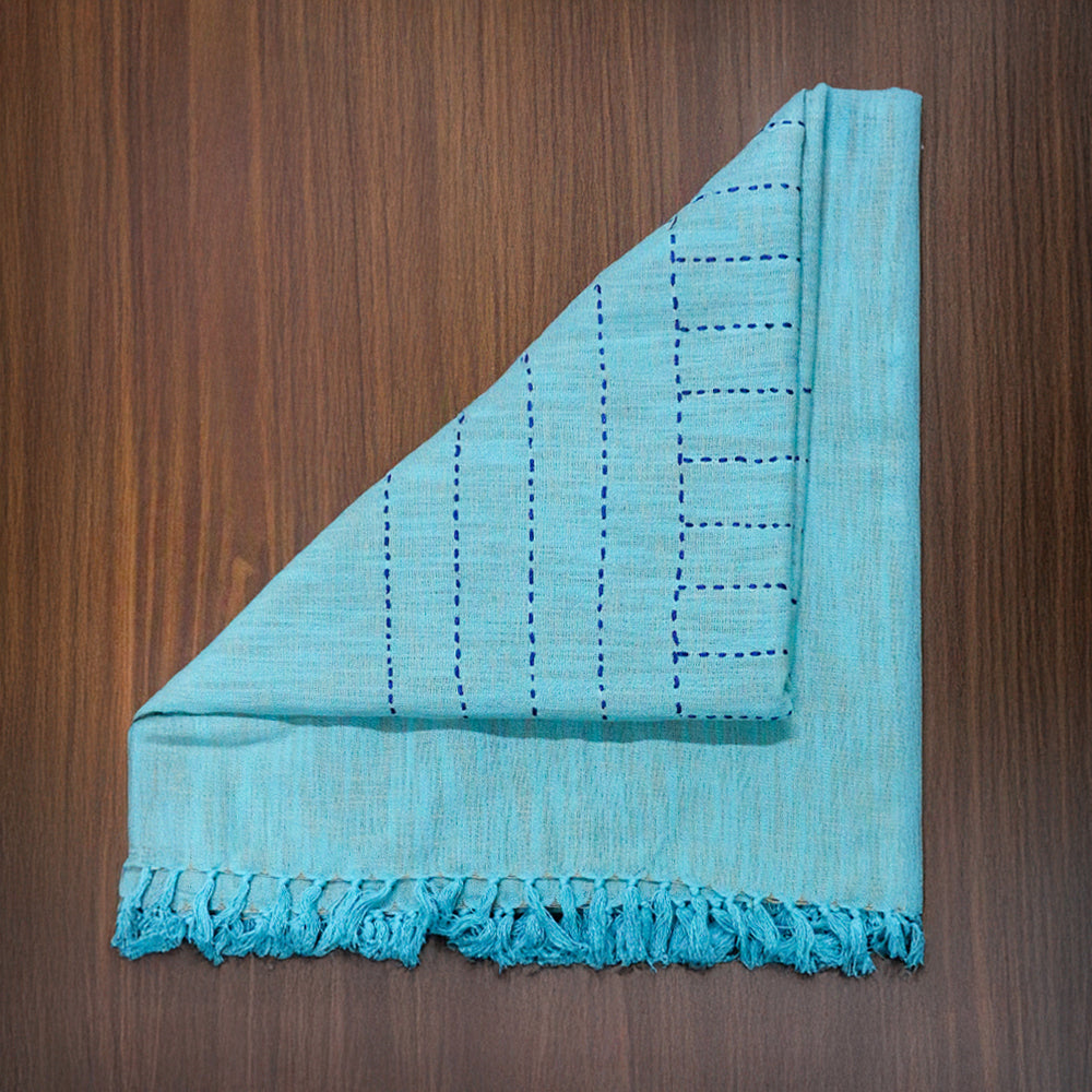 Handloom Harmony Double Bed Bedcover - Sky Blue