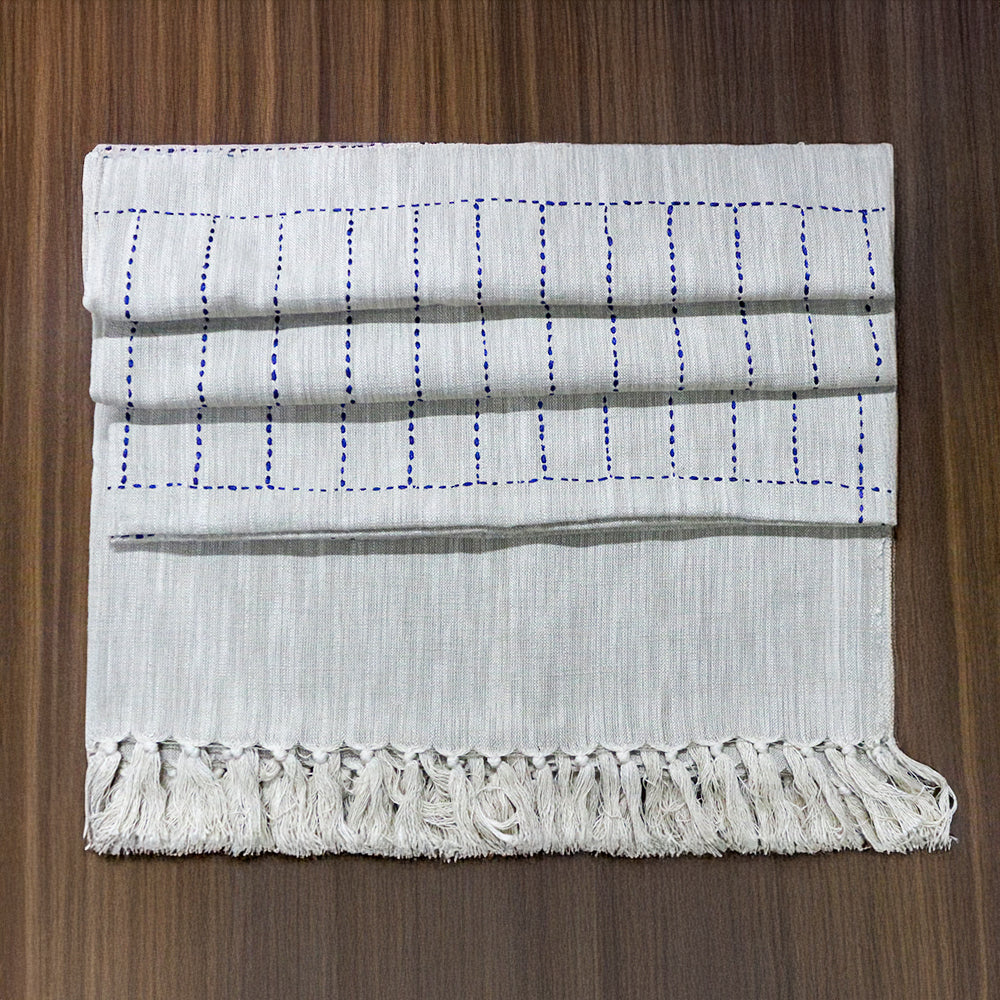 Handloom Harmony Double Bed Bedcover - White