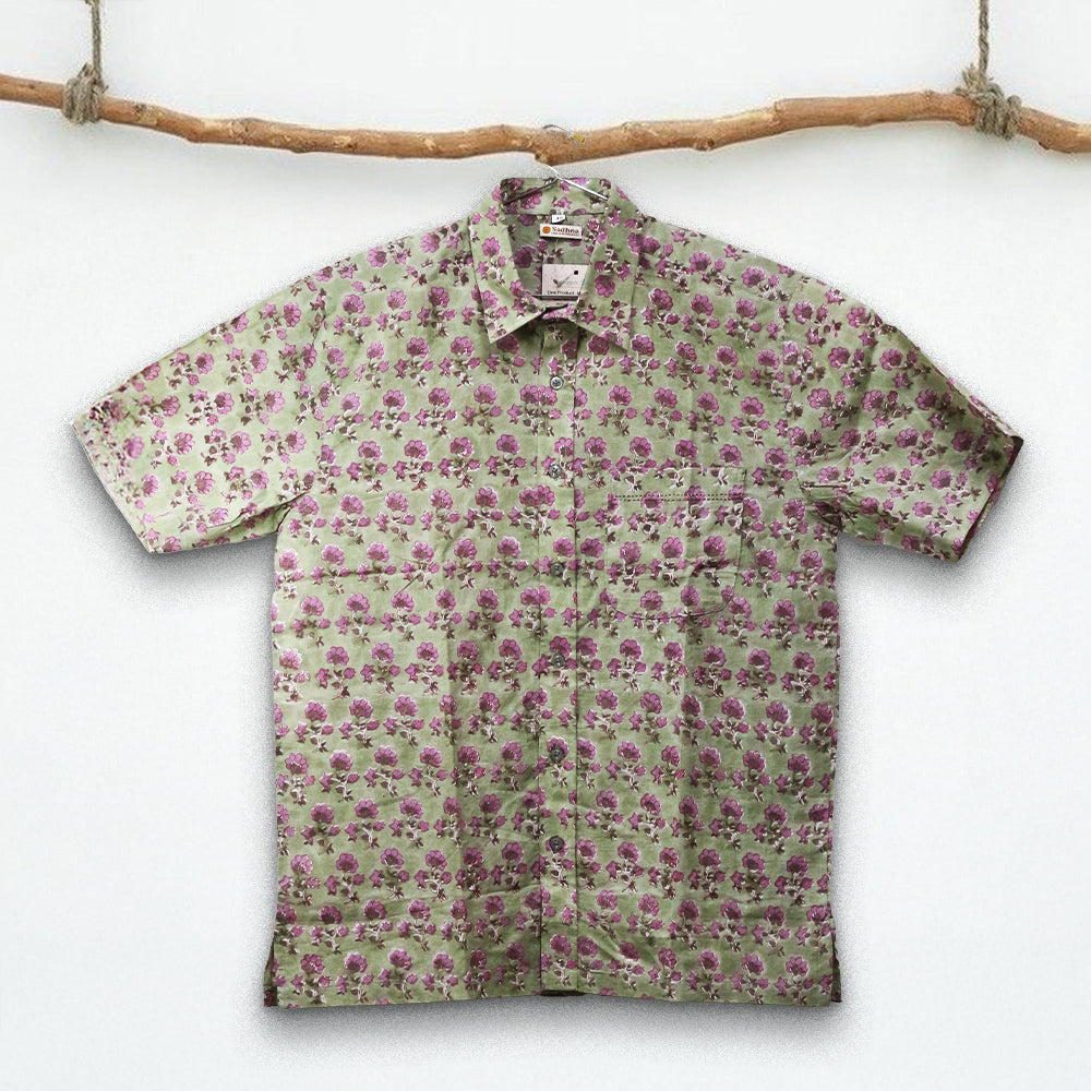 Summer Shore Men’s Shirt – Light Sage