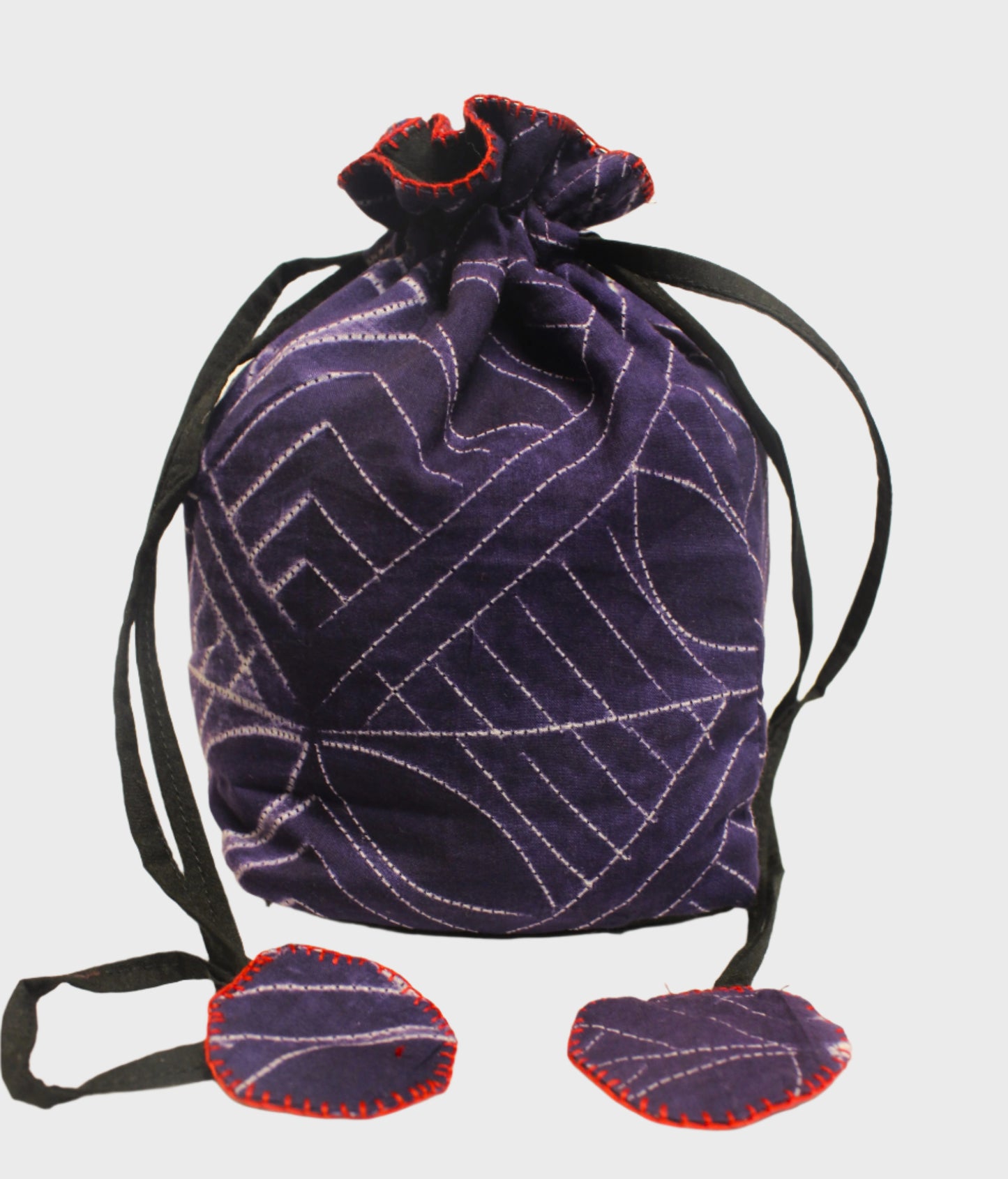 Shibori Charm Potli - Purple
