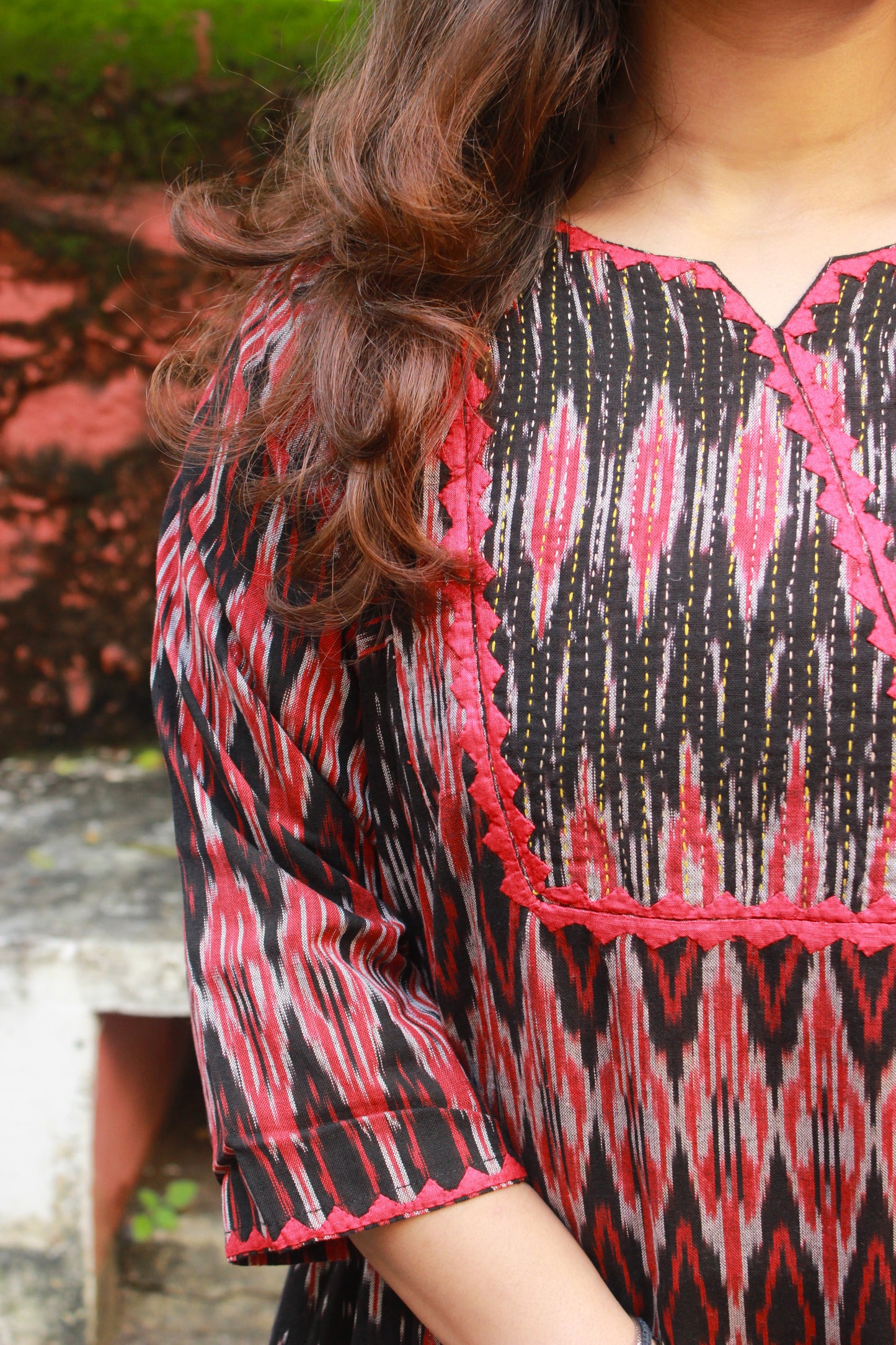 Tana Bana Ikkat Kurta
