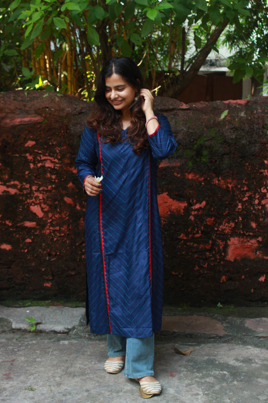 Festive Blue Tanka Kurta