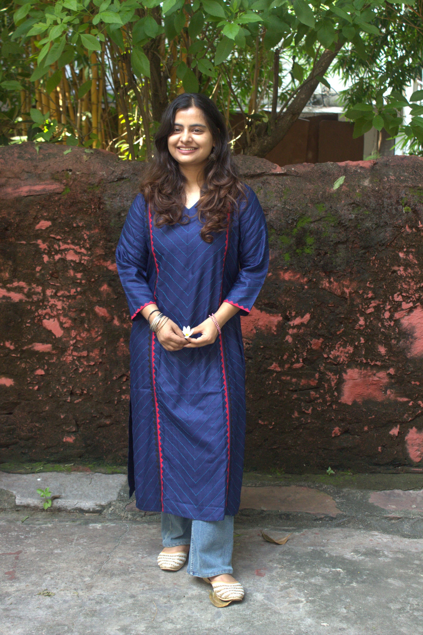 Festive Blue Tanka Kurta