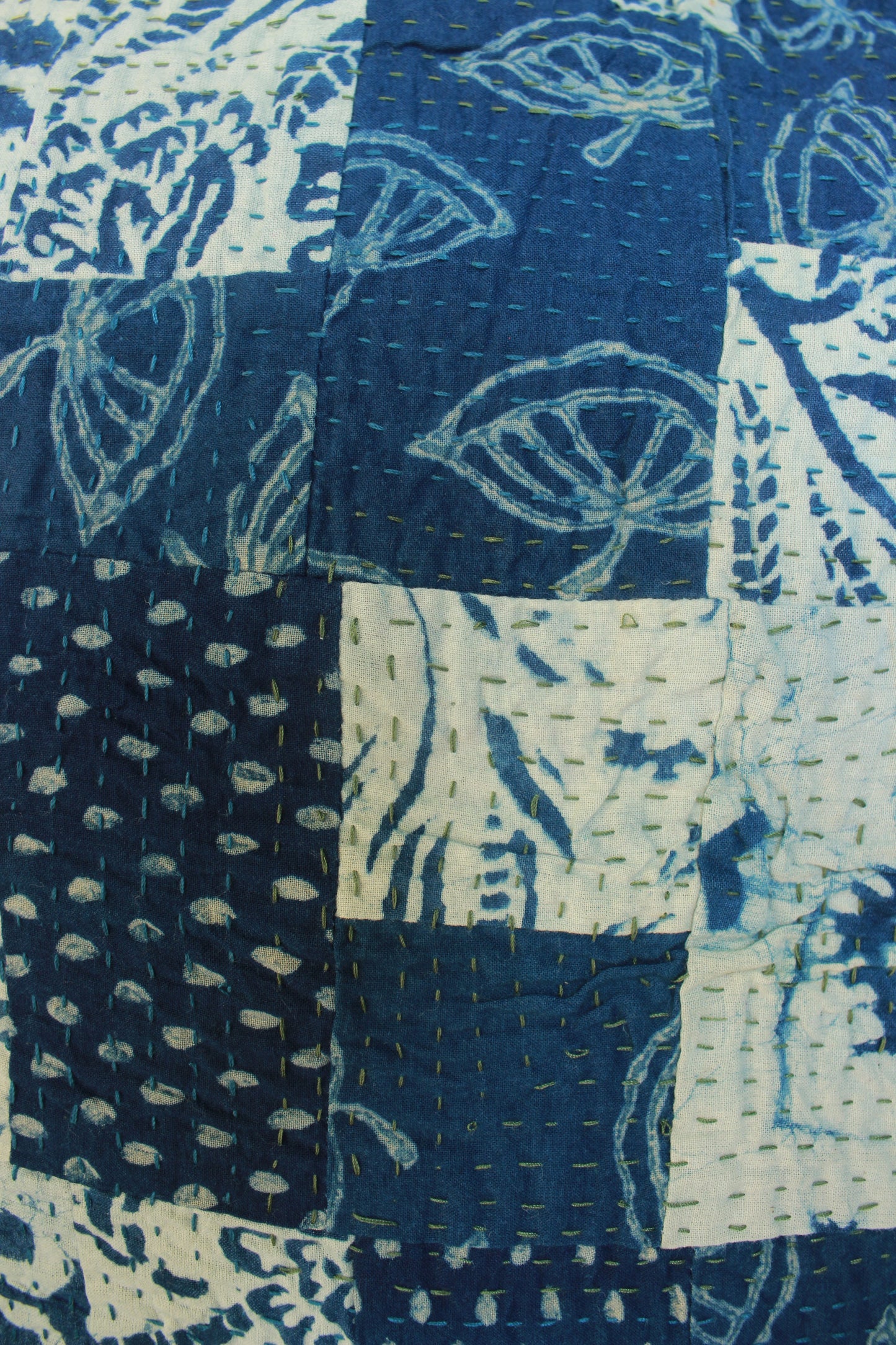 Indigo Meadow Cotton Cushion Cover