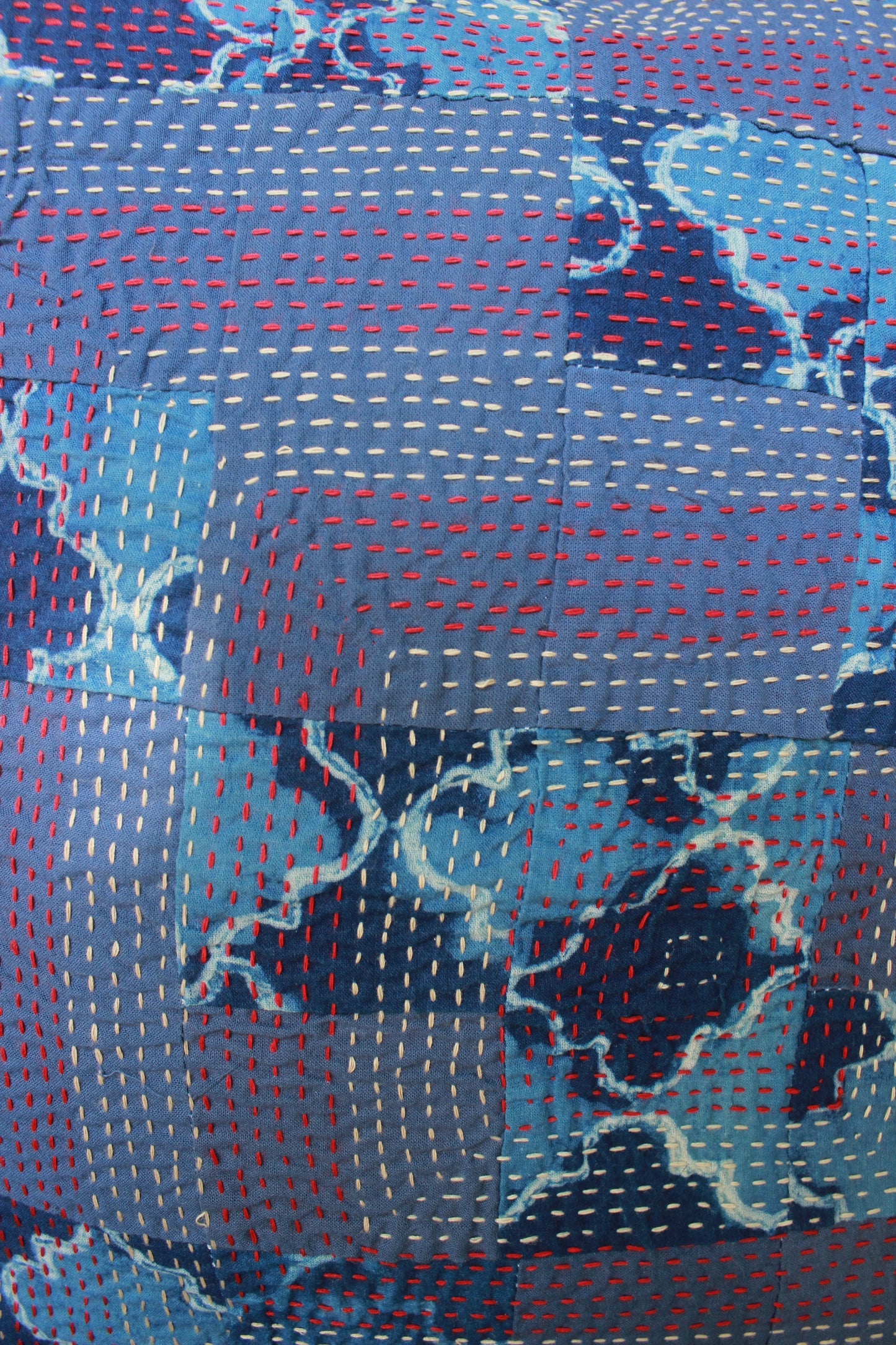 Threaded Indigo Cotton Cushion Cover