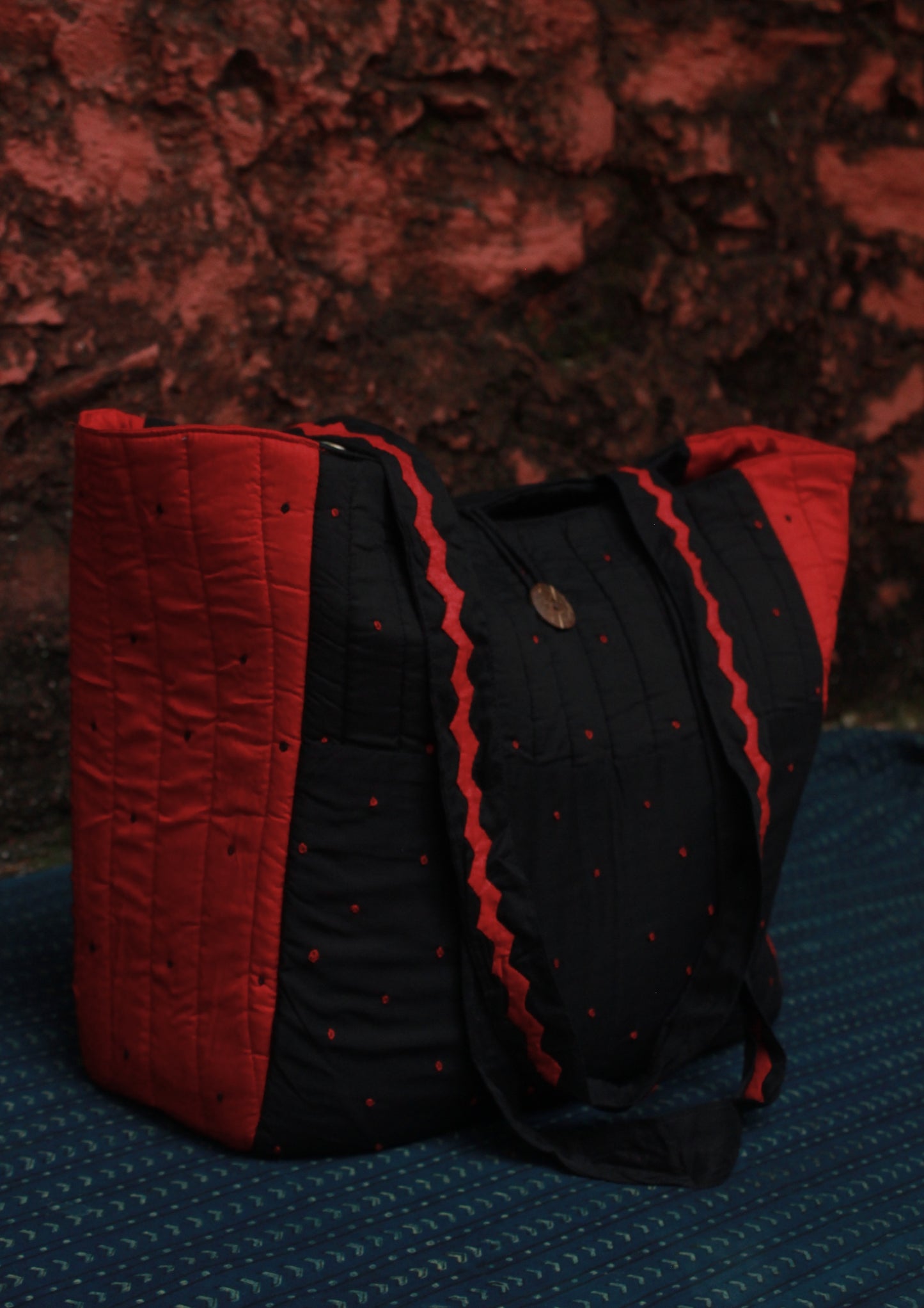 The Rustic Red & Black Tote Bag