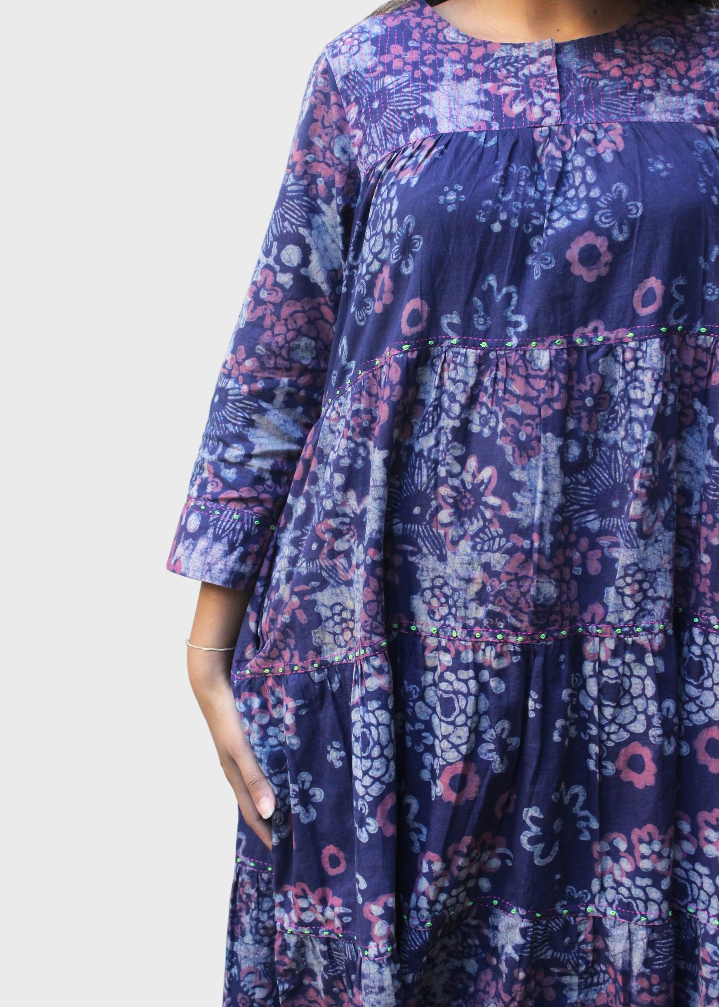 Dress Block Printed Cotton