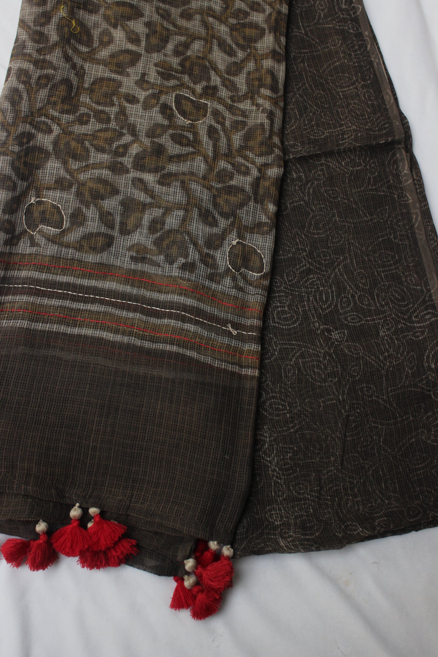 Naturally Dyed Hand Block Printed Kota Doriya Dupatta