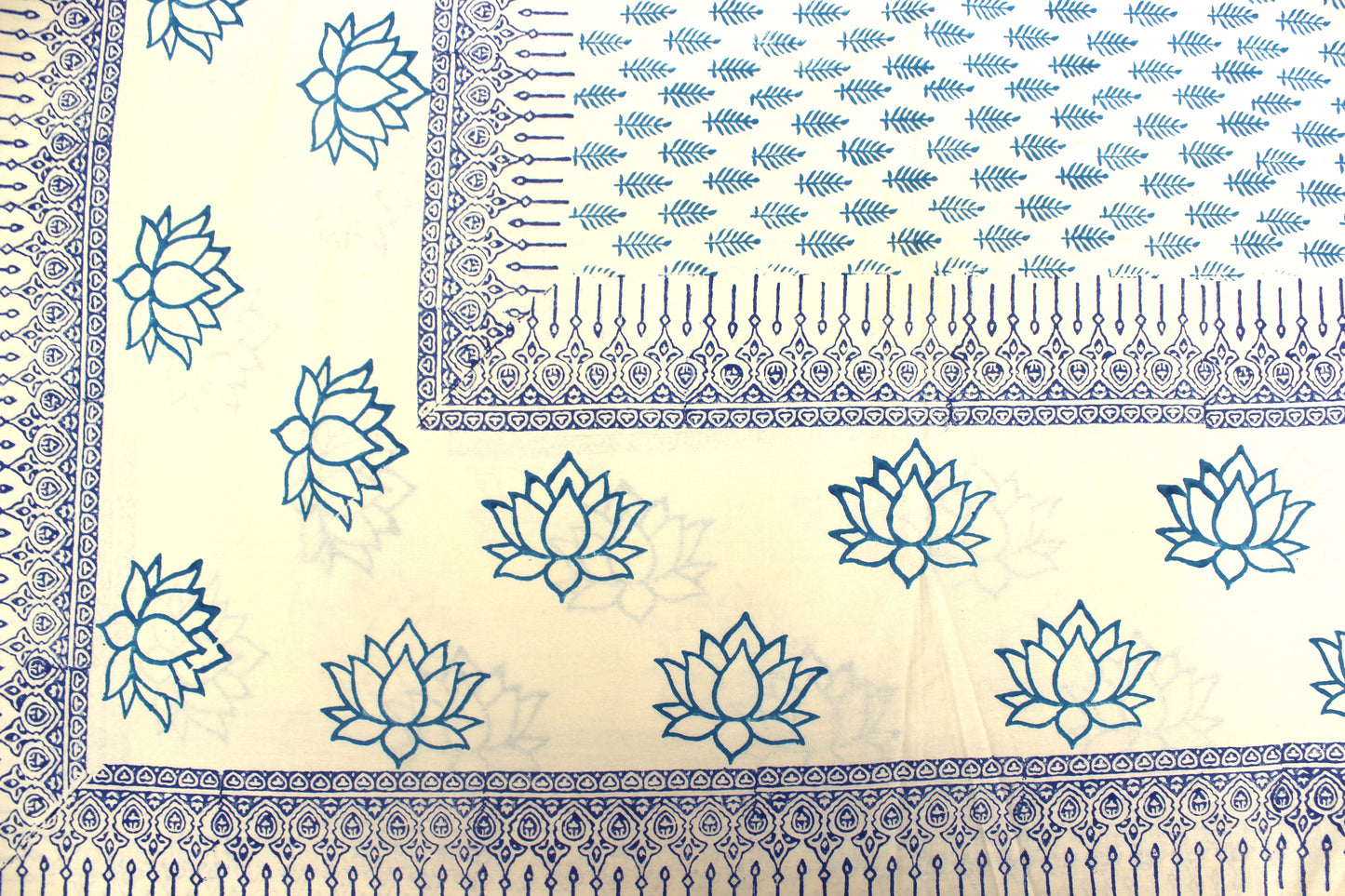 Lotus Serenity Block Printed Bedcover