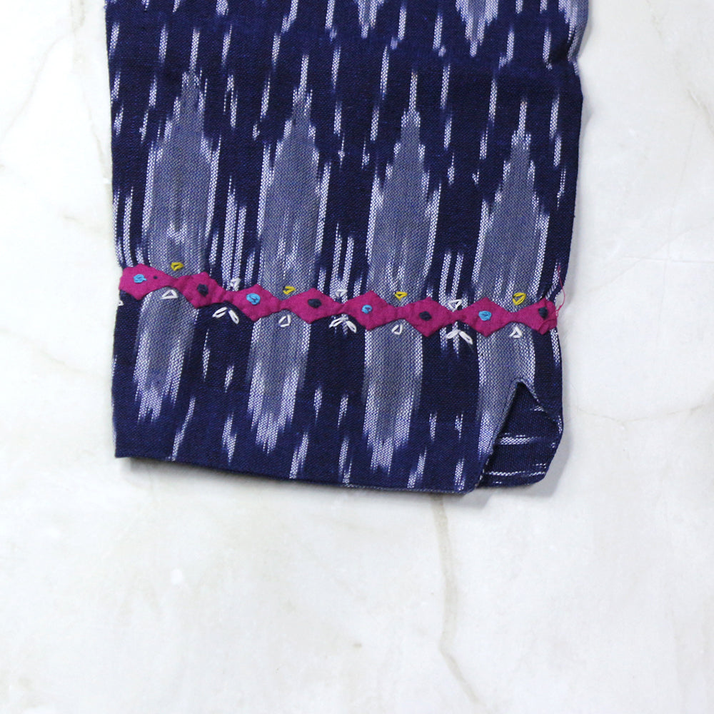 Katha Ikkat - Pink Applique