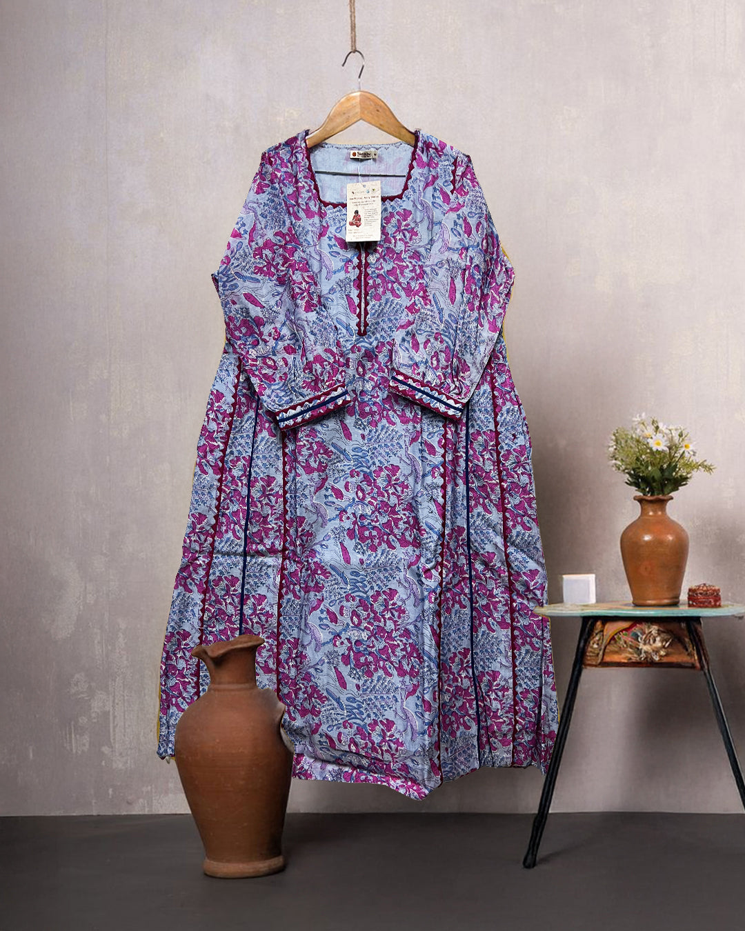 Designer Embroidered Silk Kurta for Women