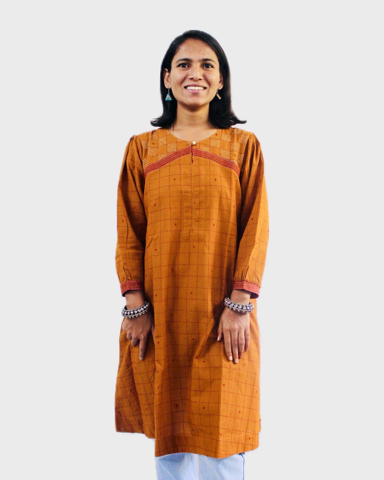 Kantha Katha Kurti - Orange