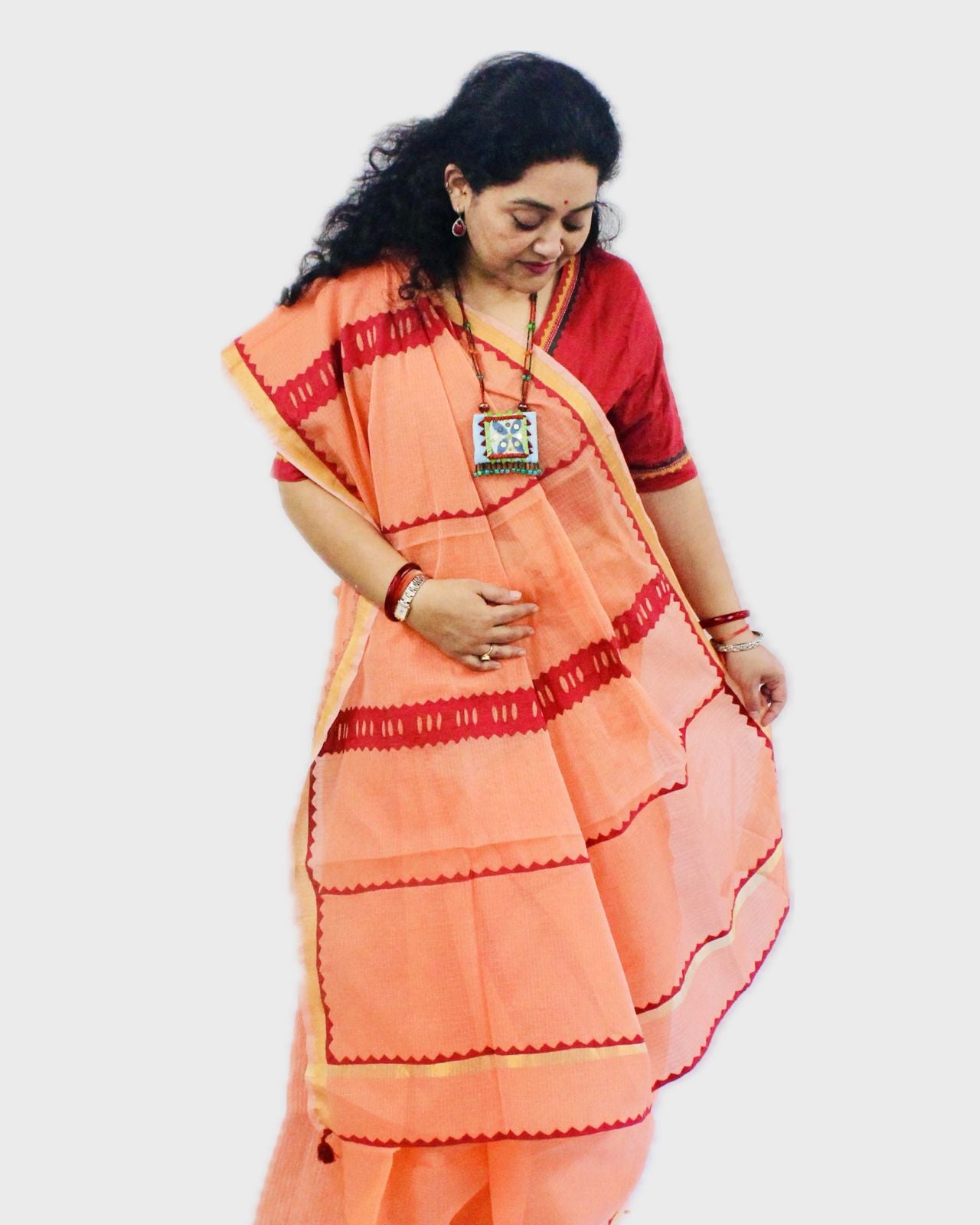Kota Doriya Appliqué Saree