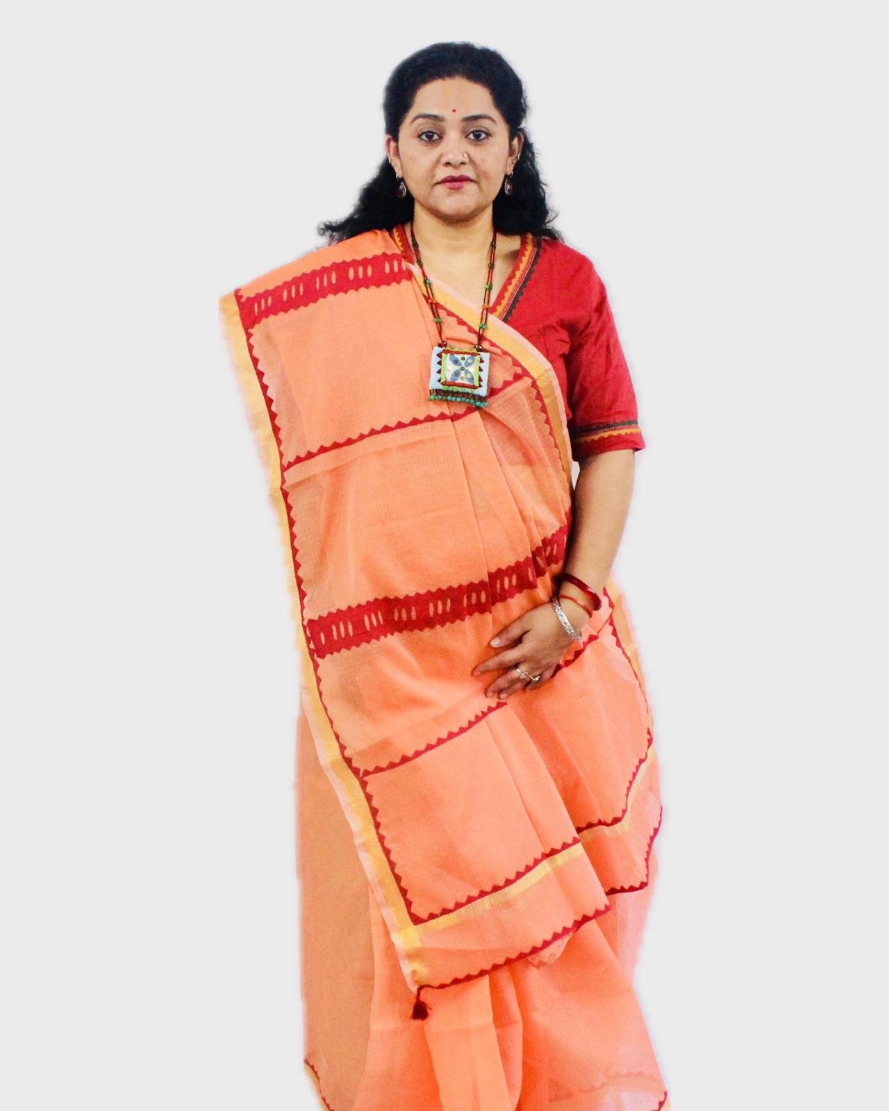 Kota Doriya Appliqué Saree