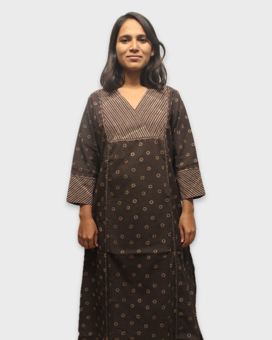 Block Printed Tanka Charm Kurta - Grey