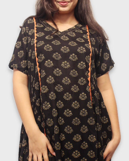 Zeba Black Kurta