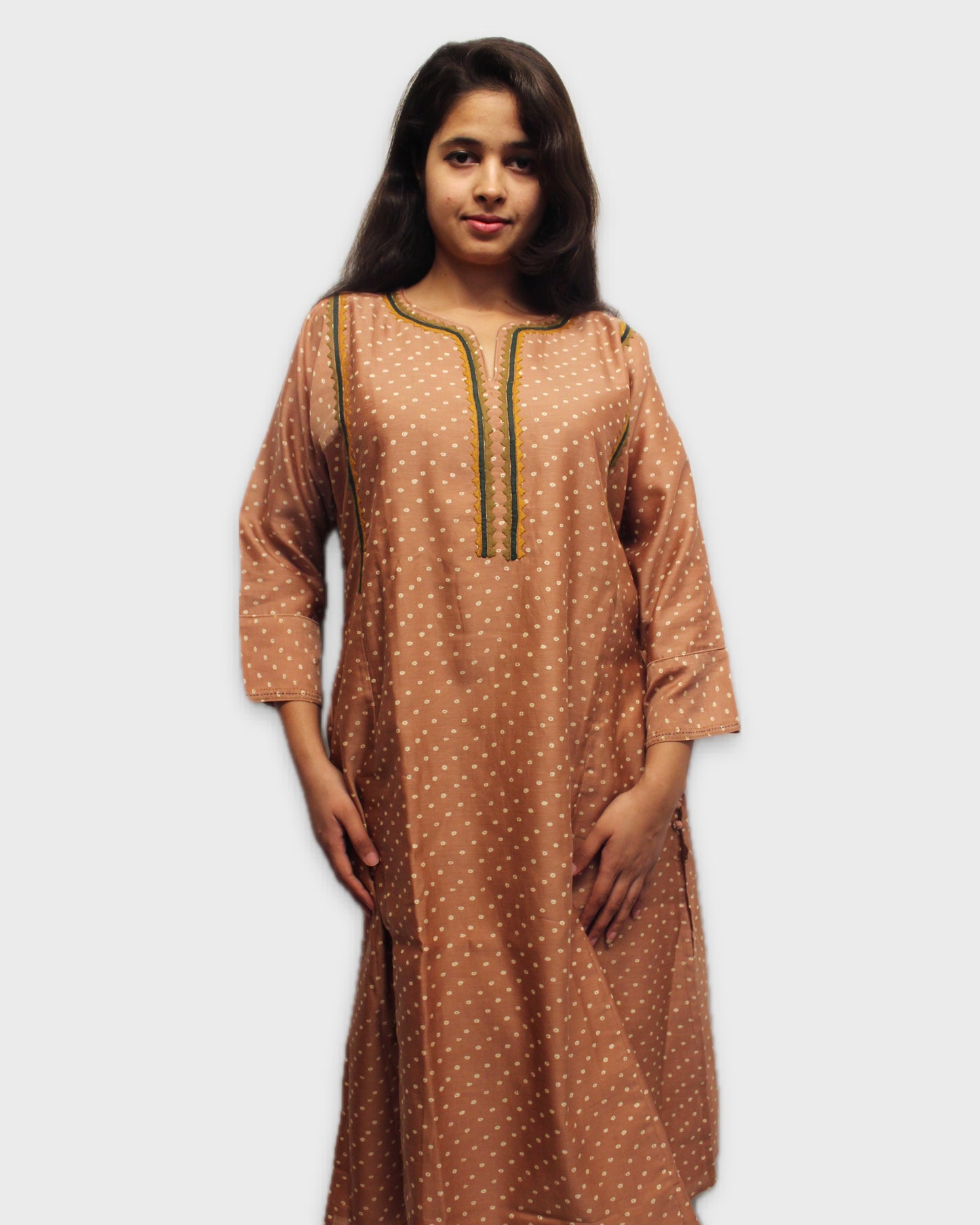 Silk Bandhani Charm Kurta