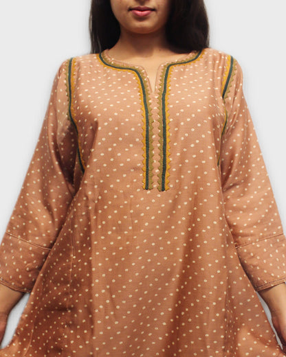 Silk Bandhani Charm Kurta