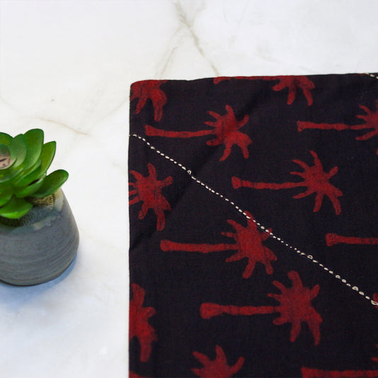 Block Printed Tanka Cushion Cover - Marron