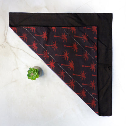 Block Printed Tanka Cushion Cover - Marron