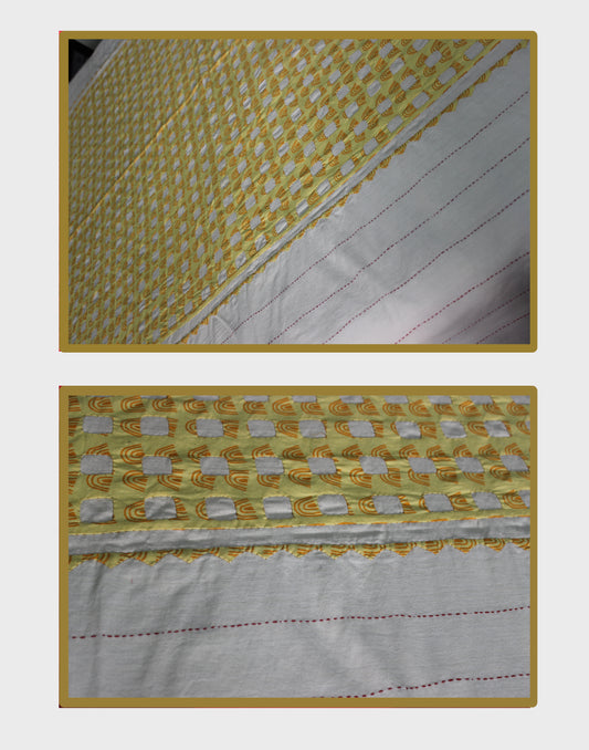 Square Elegance Bedcover - Yellow Mustard