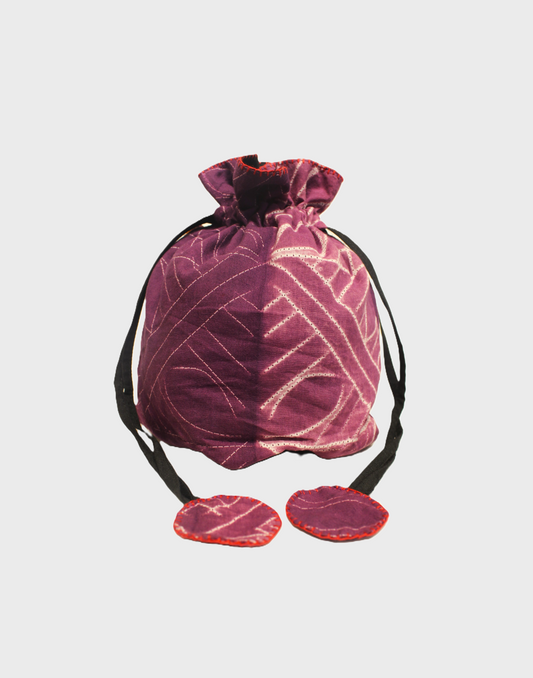 Shibori Charm Potli - Pink