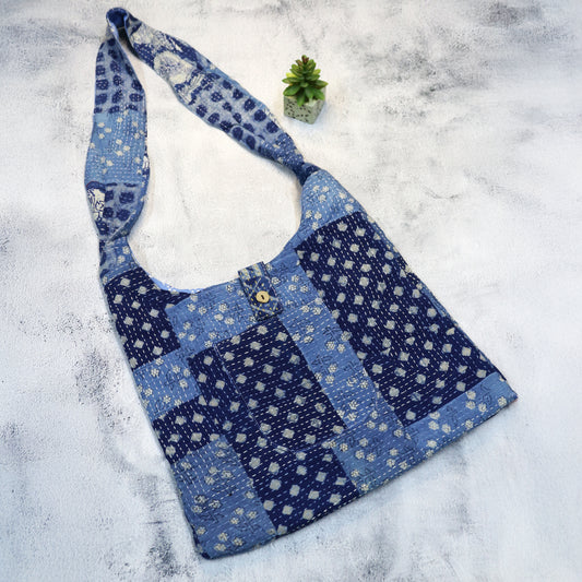 Handcrafted Kantha & Patchwork Jhola Bag