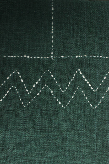 Handloom Harmony Bedcover - Dark Green