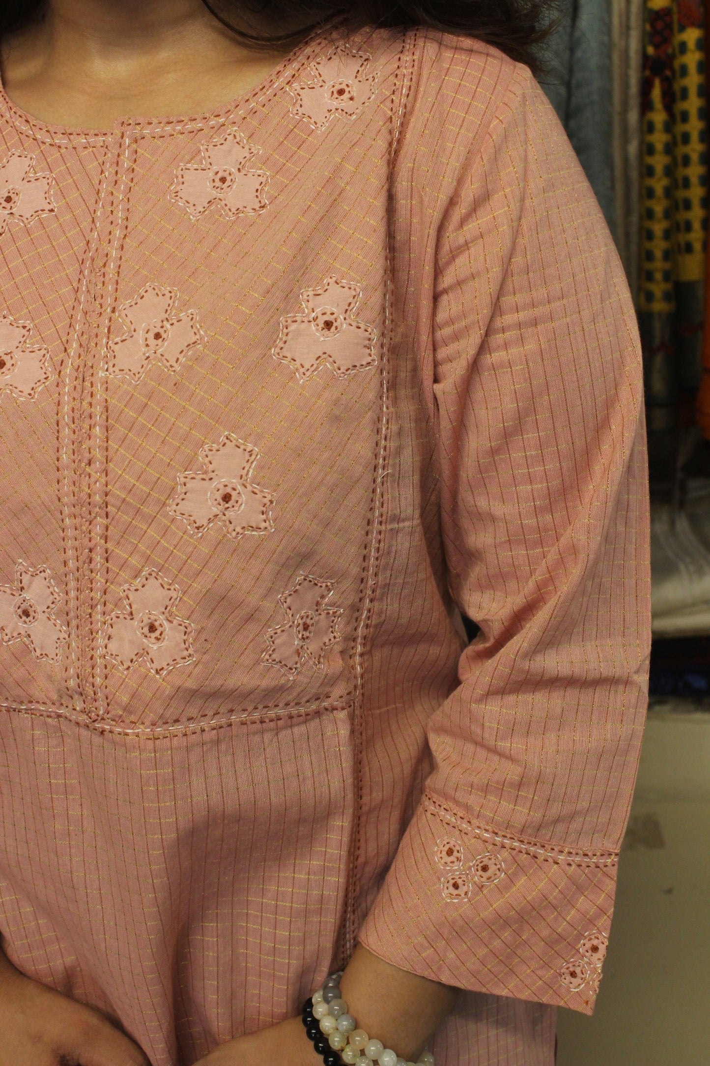 Peach Cotton Kurta