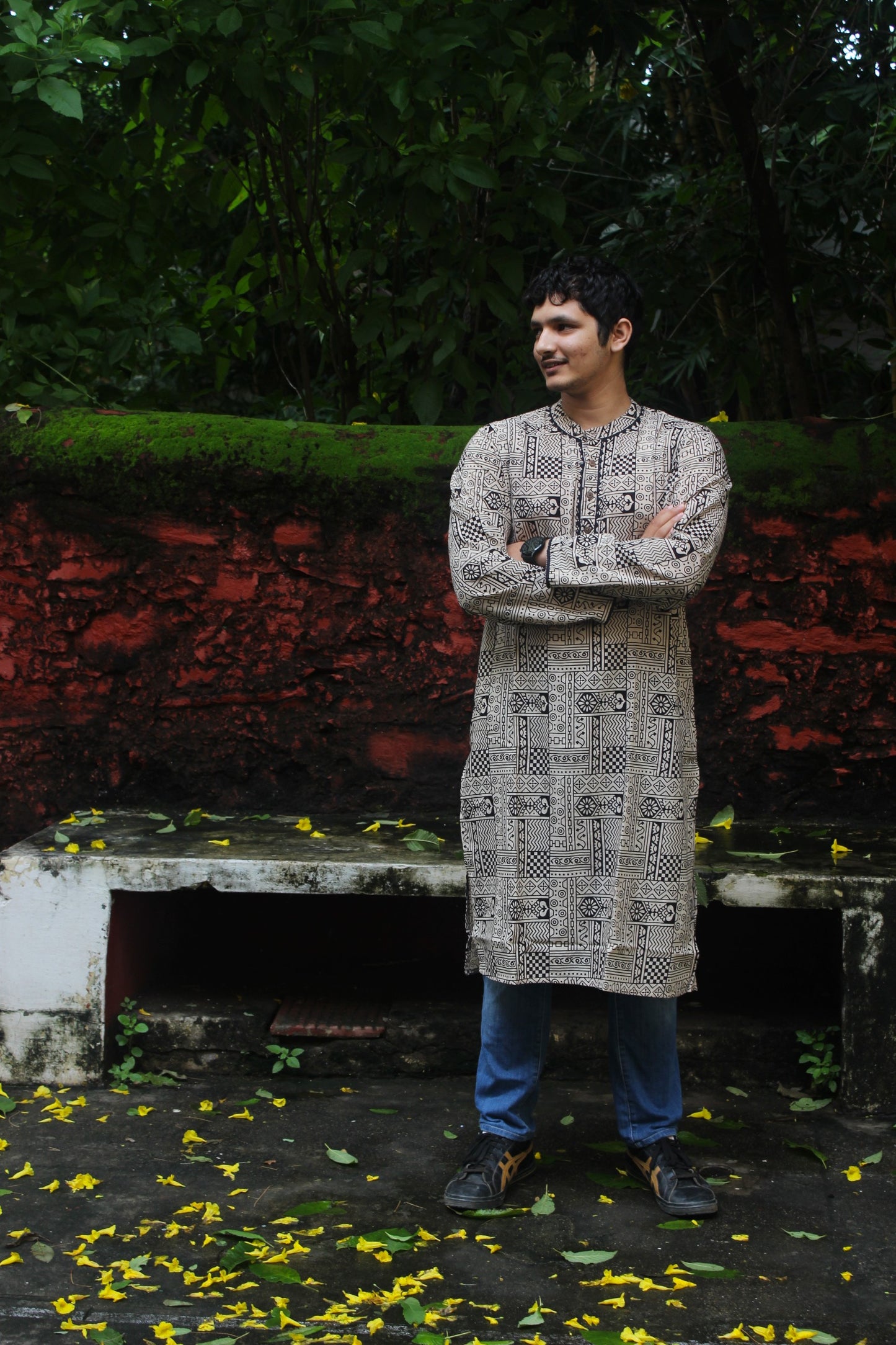 Indie Ajrakh Kurta - Black