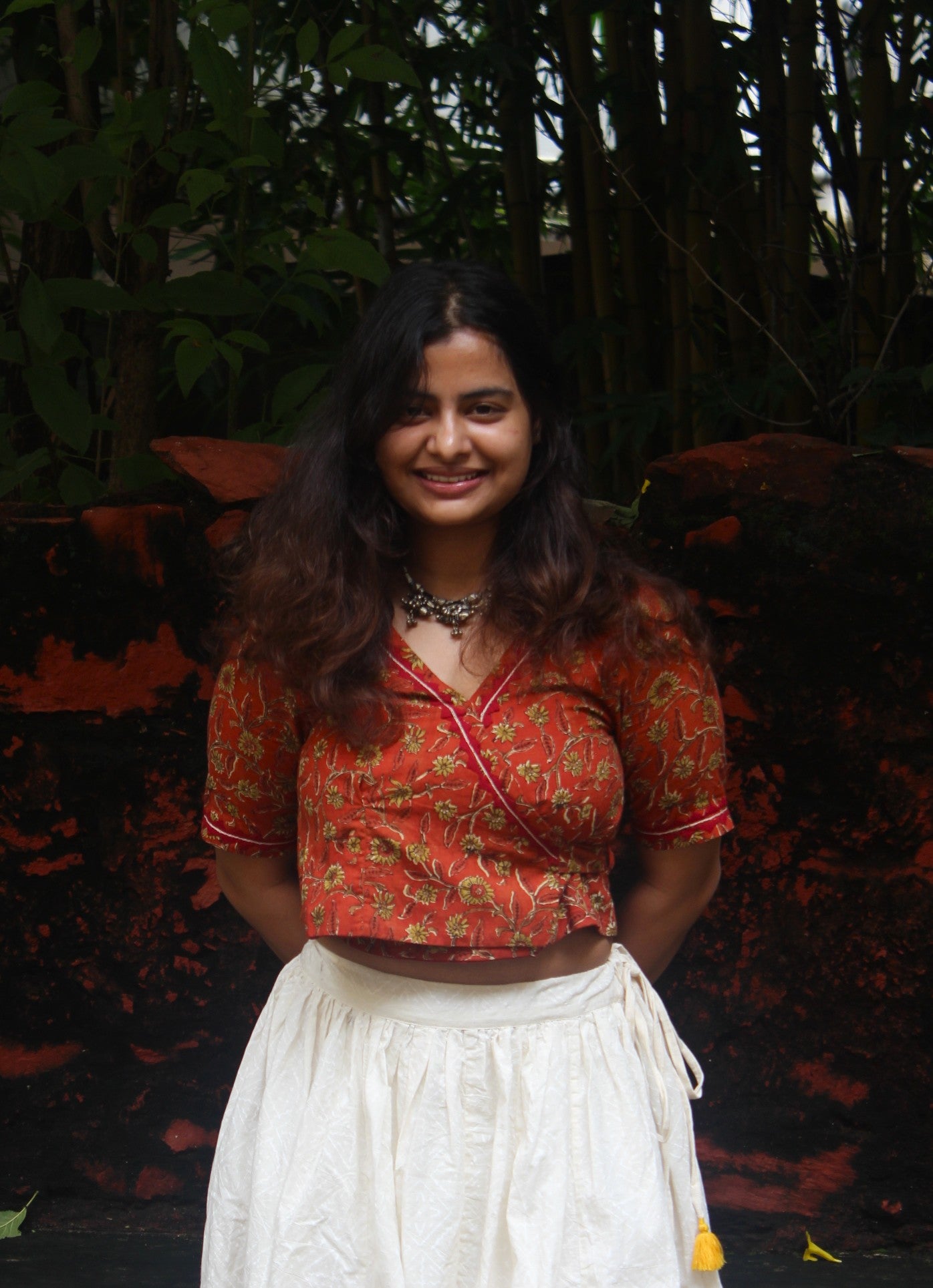 Wrap & Wear - Handcrafted, Block-Printed Wrap Blouse Cum Crop Top Multicolor