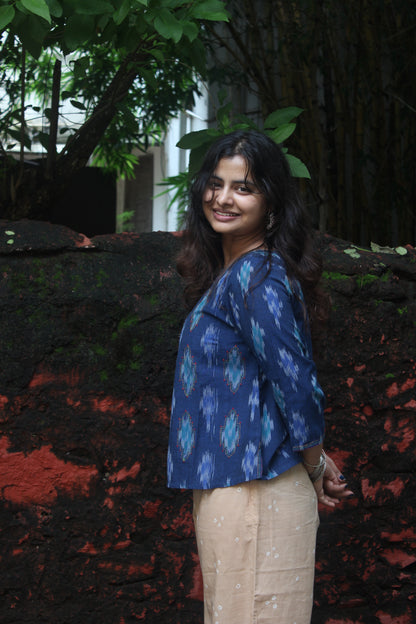 Weave & Wonder: Handcrafted Ikkat Top