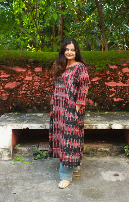Tana Bana Ikkat Kurta