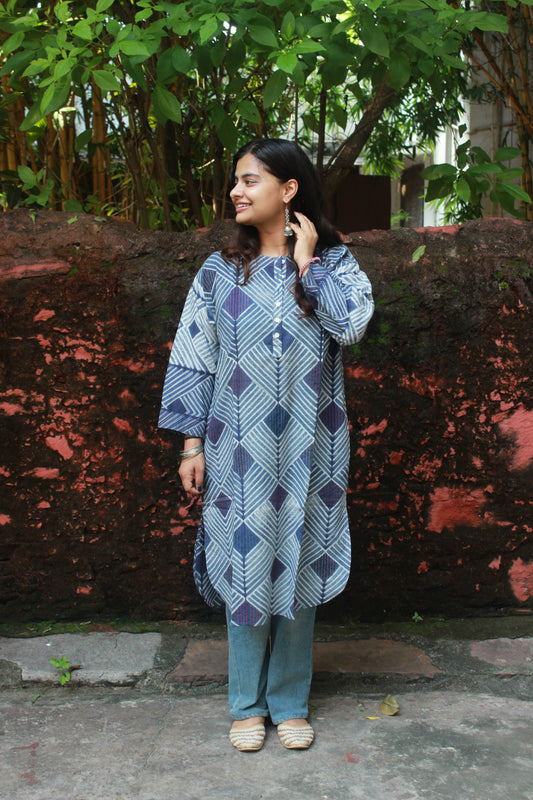 Violet Shibori Kurta