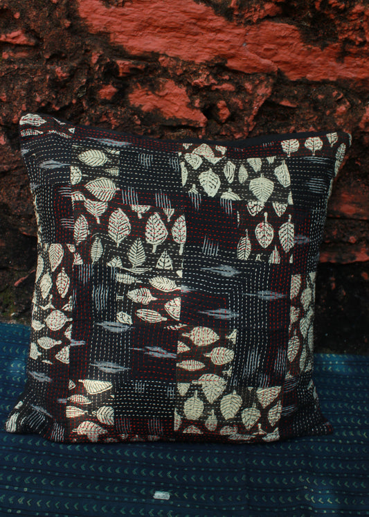 Earthy Patchwork Cotton Cushion Cover