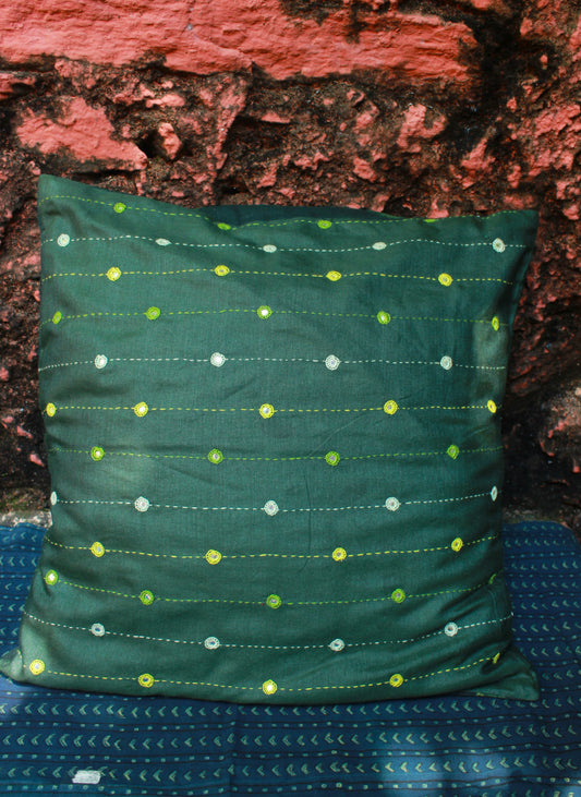 Emerald Silk Cushion Cover