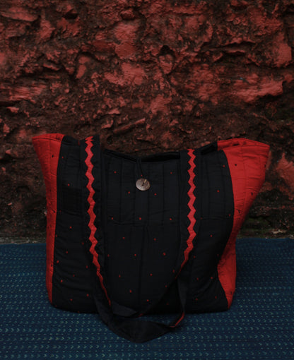 The Rustic Red & Black Tote Bag