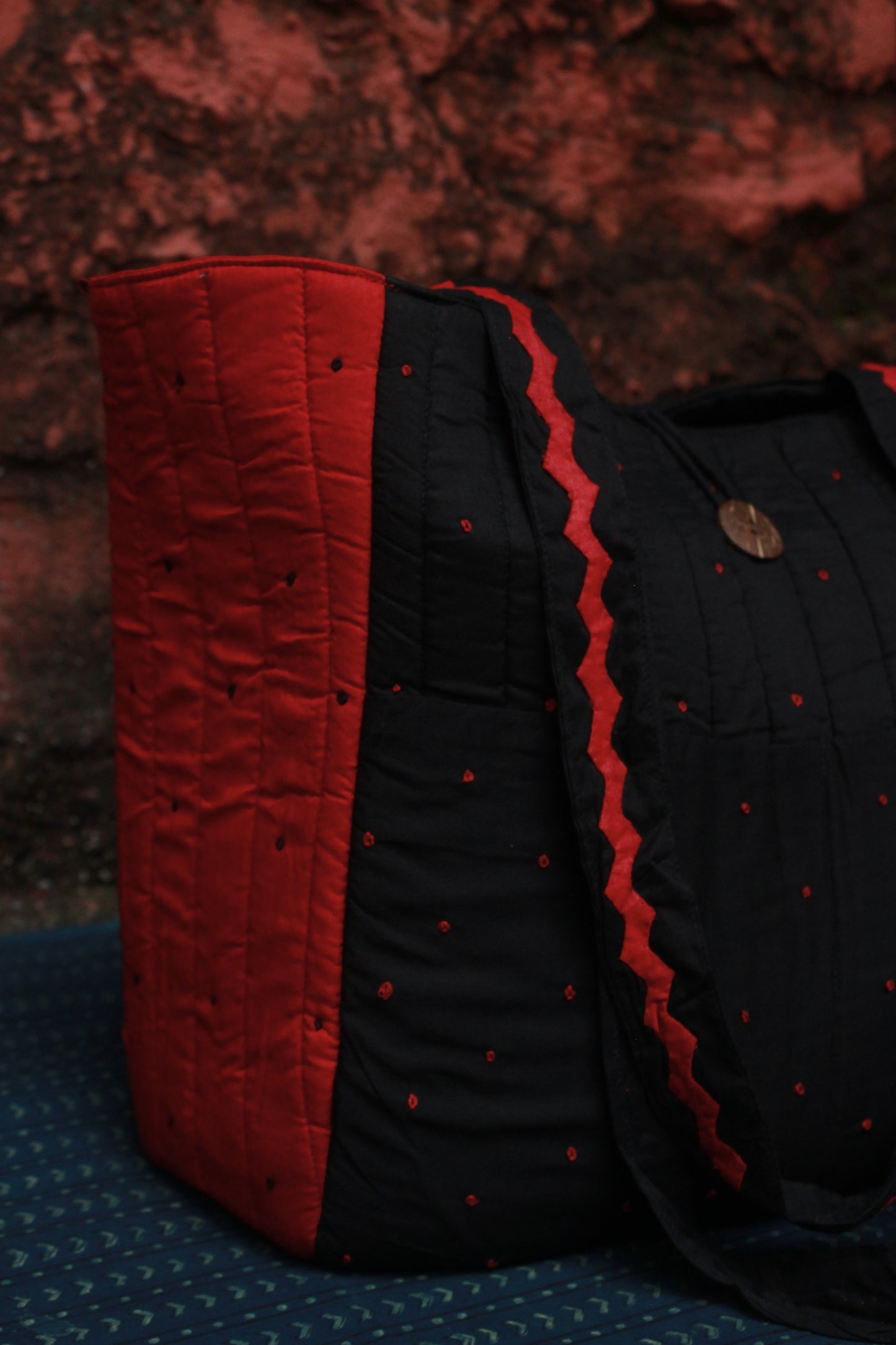 The Rustic Red & Black Tote Bag