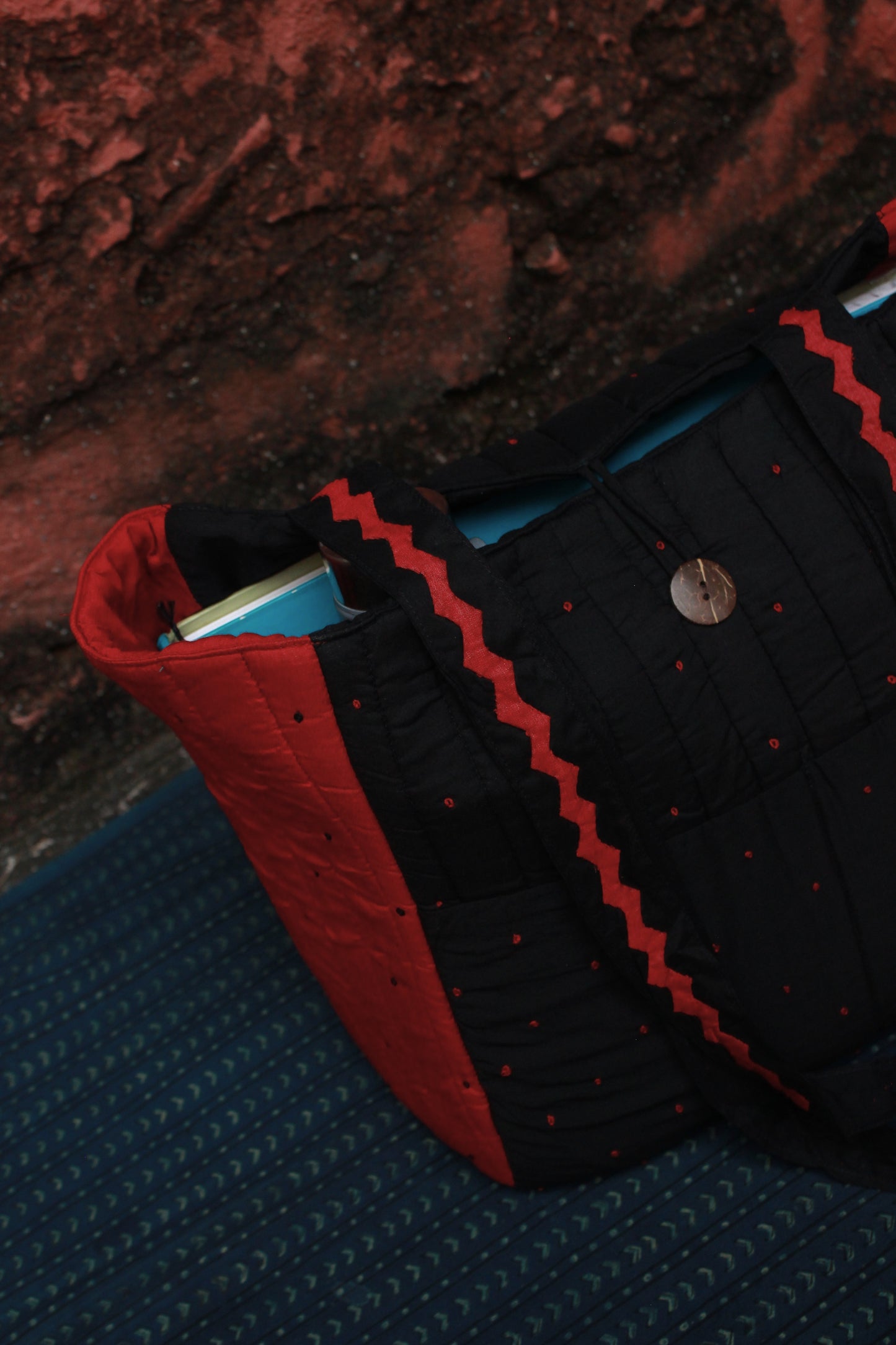 The Rustic Red & Black Tote Bag