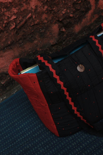 The Rustic Red & Black Tote Bag