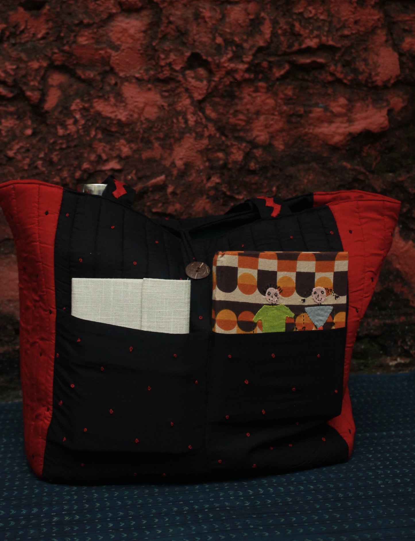The Rustic Red & Black Tote Bag