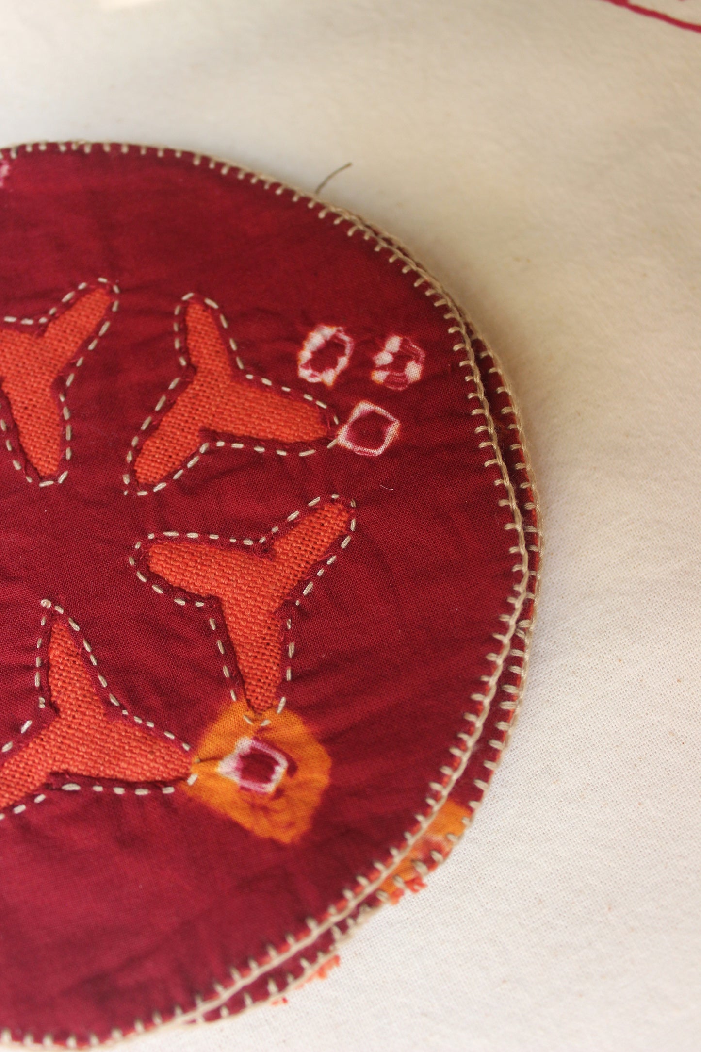 Bandhni Cutwork Tea Coasters