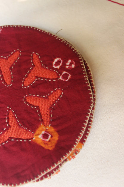 Bandhni Cutwork Tea Coasters