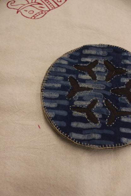 Tea Coasters Indigo blue striped