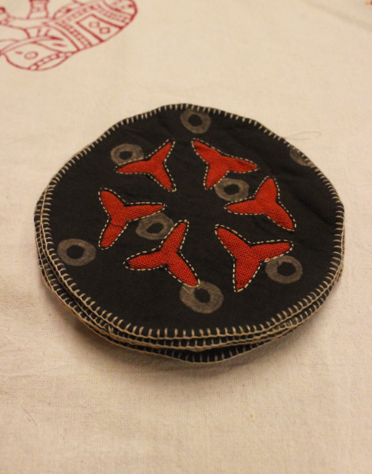 Bandhni Cutwork Tea Coasters