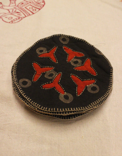 Bandhni Cutwork Tea Coasters